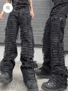 ZENEZ CUSTOM DESTROY PANTS ダメージ加工 opium - メルカリ