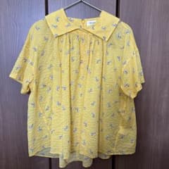 【お値下げ】BEAMS BOY リボン柄 半袖ブラウス イエローのサムネイル
