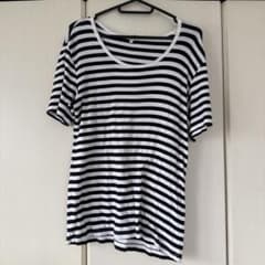 ボーダー 半袖 Tシャツ ホワイト ブラック Lのサムネイル