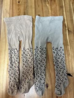 BREEZE ヒョウ柄 ベビータイツ 2足セット 70cm 80cmのサムネイル