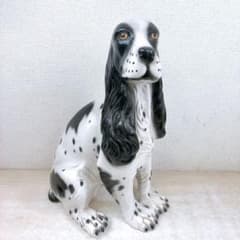 特大50cm★イタリア製 犬 陶器 置物 コッカースパニエル ヴィンテージ 刻印 特大50cm☆イタリア製 犬 陶器 置物 コッカースパニエル ヴィンテージ