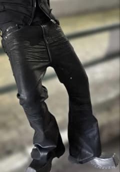 goar.archive strapped flare oil pants - メルカリ