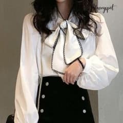 SHEIN Honeyspot タイネック ブラウスのサムネイル