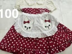 美品❤︎シャーリーテンプル❤︎うさぎエプロン❤︎ドット赤