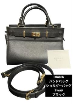 【美品】　DIANA ハンドバッグ ショルダーバッグ　黒　2way ターンロック