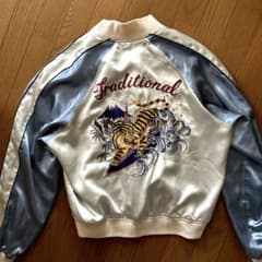 KEITA MARUYAMA スカジャン ホワイト・ブルー　Ｍサイズ KEITA MARUYAMA スカジャン ホワイト・ブルー Mサイズ - メルカリ