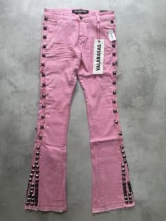 VALABASAS バラバサス フレアデニム ピンク スタッズ 29 新品未使用 VALABASAS バラバサス フレアデニム ピンク スタッズ 29 新品未使用