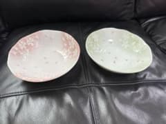 아오야마 가마 벚꽃 무늬 접시 2장 세트