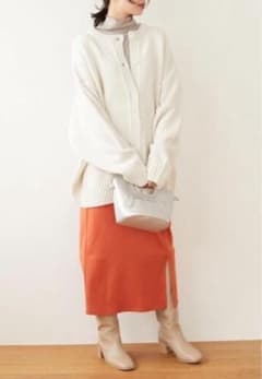 【Chocol raffine robe】オレンジタイトスカート サイドスリットのサムネイル