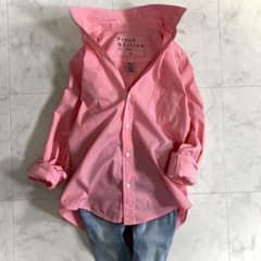 美品✨フランクアンドアイリーン EILEEN スキッパーシャツ コットン ピンク フランクアンドアイリーン BARRY スキッパーシャツ ピンク XS コットン