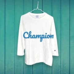 【美品】Champion T1011 ホワイトグレー 七分袖カットソーのサムネイル