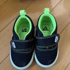 VANS ベビーシューズ 13.5cm ブラック×ライムグリーンのサムネイル