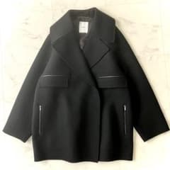 brownさま エブール＊ヘビーメルトンビッグカラーショートピーコート 38 brownさま エブール＊ヘビーメルトンビッグカラーショートピーコート