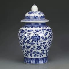 青花纏枝紋将軍壺 景徳鎮 陶磁器 装飾品 現代工芸品 美術品 置物 青花纏枝紋将軍壺 景徳鎮 陶磁器 装飾品 現代工芸品 美術品 置物