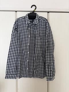 H&M ギンガムチェック 長袖シャツ ブラック×ホワイト Mのサムネイル
