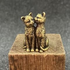 オブジェ 猫 ねこ 真鍮 幸運 アンティーク 金運 幸福 恋愛成就 夫婦