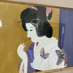 中村貞以 日本画 美人画 額装 中村貞以 日本画 美人画 額装 - メルカリ