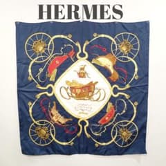 HERMES カレ 90 SPRINGS スプリング スカーフ シルク ネイビー - メルカリ