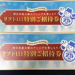 スキージャム勝山 リフト券引き換え2枚セットのサムネイル