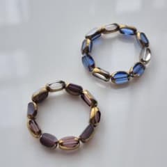 現品限り￤ハンドメイド 透かすときらめく宝石みたいなビーズリング 2点セットのサムネイル