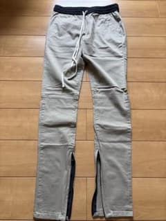 FOG ベージュ スリムフィットパンツ 裾サイドジッパー付き サイズLのサムネイル