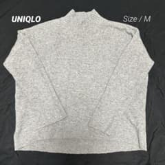 UNIQLO レディース スフレヤーン　ハイネックニット グレーのサムネイル