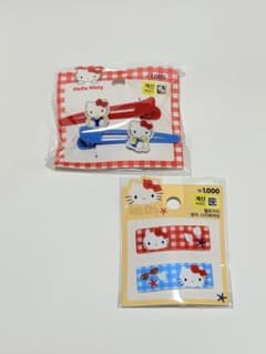 韓国ダイソー ハローキティ ヘアクリップ 2種セット 4個 新品未開封のサムネイル