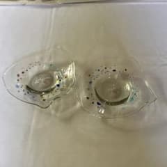 沖縄吹きガラス　デザート皿　二枚 沖縄吹きガラス デザート皿 二枚 - メルカリ