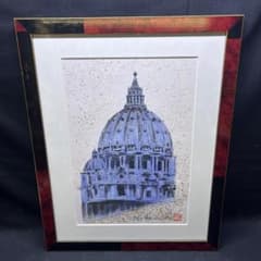 ▽Bi1082 満田彗峰 作 イタリア ヴァチカン 絵画 額装 日本画家 ▽Bi1082 満田彗峰 作 イタリア ヴァチカン 絵画 額装 日本画家 - メルカリ