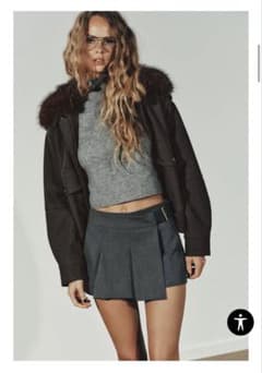 ZARA 半袖ニット グレーのサムネイル
