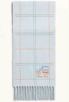 HERMES エルメス 新品マフラー カシミヤ100 クラン・ブロデ 
