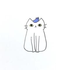 [1134] [흰 고양이의 그림] 오리지널 손으로 그린 ​​아날로그 일러스트 원화 자작 창작 아트 작품