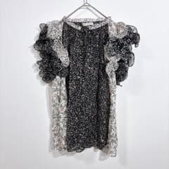 ULLA JOHNSON ウラジョンソン フラワー フリル シルク ブラウス - メルカリ