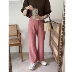 AMIE カラーフレアパンツ　ピンクのサムネイル