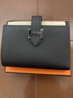 新品】希少 エルメス コンビネ モノクローム 黒/黒 べアンコンパクト 
