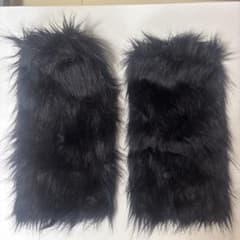ふわふわ レッグウォーマー ブラック 黒のサムネイル