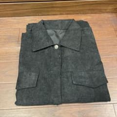 ブラック リブ編みジャケットのサムネイル