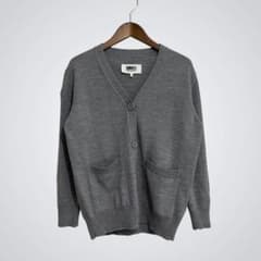 【人気】MM6 エルボーパッチ　ウールカーディガン グレーのサムネイル