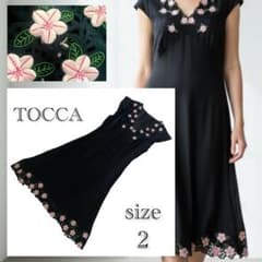 TOCCA トッカ ワンピース ブラック 刺繍レース フレンチスリーブ サイズ0 TOCCA トッカ ワンピース ブラック 刺繍レース フレンチスリーブ