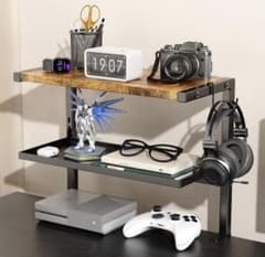【新品】デスク 上収納ラック2WAY クランプ式 高さ調整可 整理棚 穴あけ不要