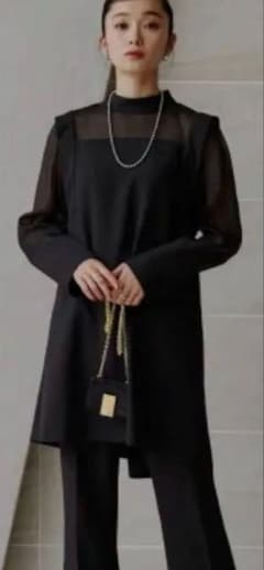RUIRUE BOUTIQUE バックパールデザイン シースルー袖 トップスのみのサムネイル