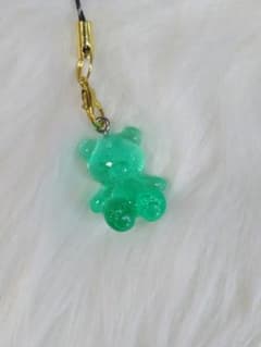 くま ストラップ グリーン 緑 ハンドメイドのサムネイル