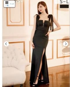 美品デイジー キャバドレス ロングドレス Lサイズ ブラック 黒のサムネイル