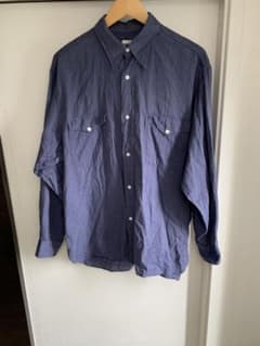 最安値　21aw comoli ヨリ杢ワークシャツ　Blue  2のサムネイル