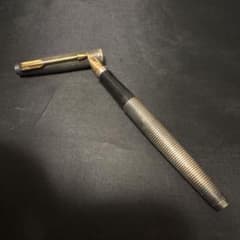 PARKER パーカー 万年筆 シルバー 格子柄 14K 現状品 - メルカリ