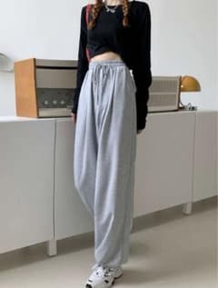 shein Honeyspotヘザーグレー ドローストリング スウェットパンツのサムネイル