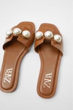 ZARA♡パールフラットサンダル♡38のサムネイル