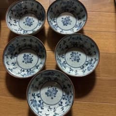 和食器 小鉢 5個セット 藍色 花模様 陶器 - メルカリ