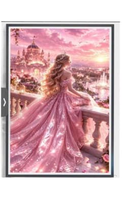ダイヤモンドアートキット プリンセス　30x40 ラウンド　新品未開封　ピンクのサムネイル