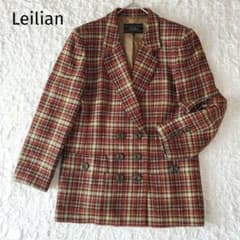 Leilian レリアン ドイツ製生地 ダブルブレスト ジャケット チェックのサムネイル